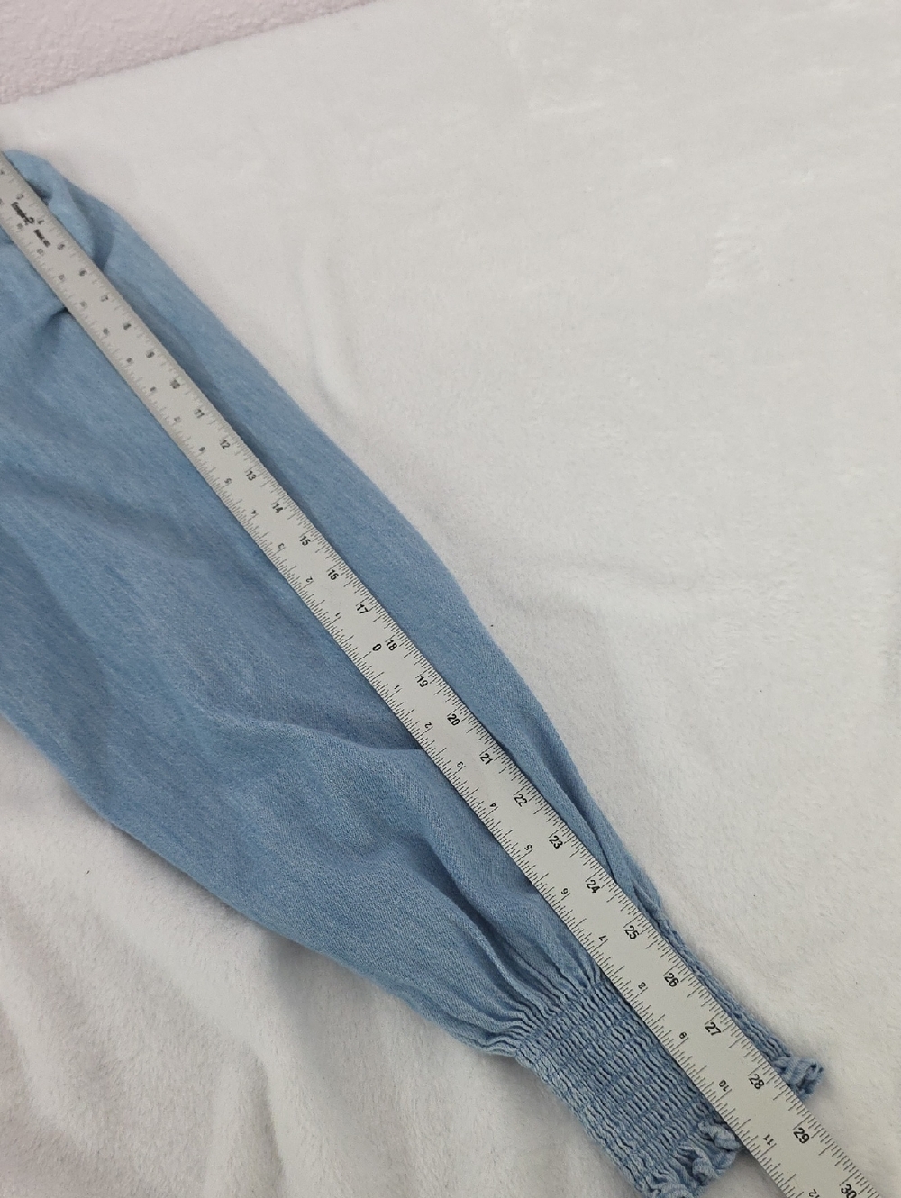 Old Navy Blue Cotton Chambray Denim Empire Mini Dress Large - Picture 7 of 9